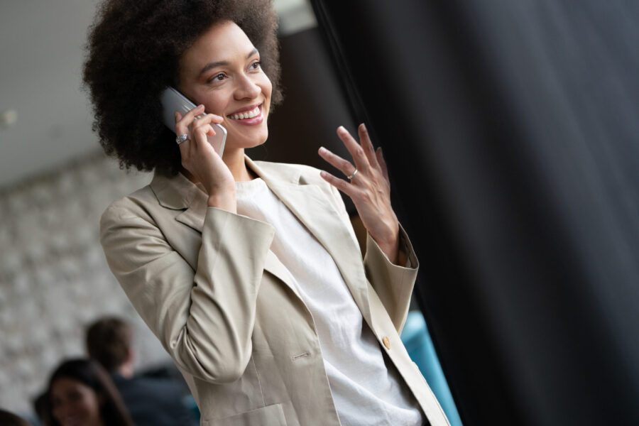 Portrait of african happy confident successful businesswoman